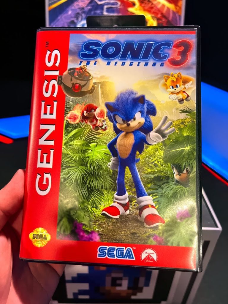 الترويج للفيلم المرتقب Sonic the Hedgehog 3 ب "شريط Sega Megadrive" قابل للعب؟! 2 paramount made a sega genesis cartridge just to tease a sonic pixelarab