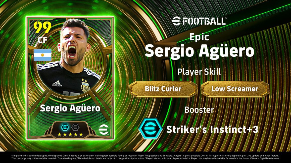 eFootball تكشف عن أكبر تحديثاتها في مهرجان بانكوك مع انضمام Sergio Agüero وإطلاق أطوار لعب جديدة قبل الموسم المقبل 13 Efootball™ Epic Sergio Agüero En