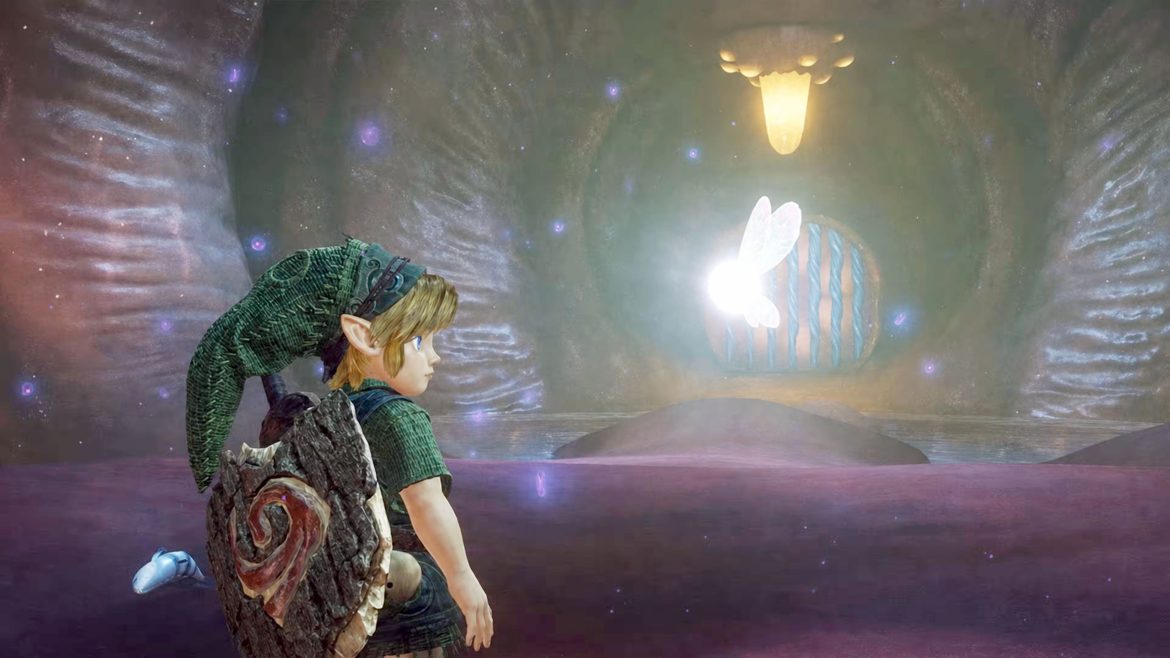 Young Link And Navi Entering Jabu Jabu S Belly In The Zelda Ocarina Of Time Remake On Switch 2